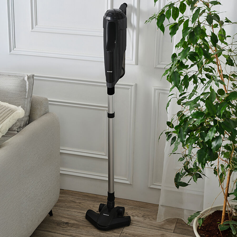 Homend Dustroyer 1272H 2 in 1 Metal Borulu Kablolu Dikey Süpürge Siyah
