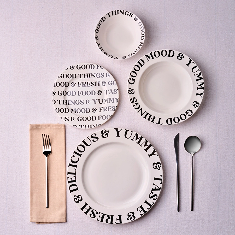 Emsan Forever Bone Mood 24 Parça 6 Kişilik Yemek Takımı