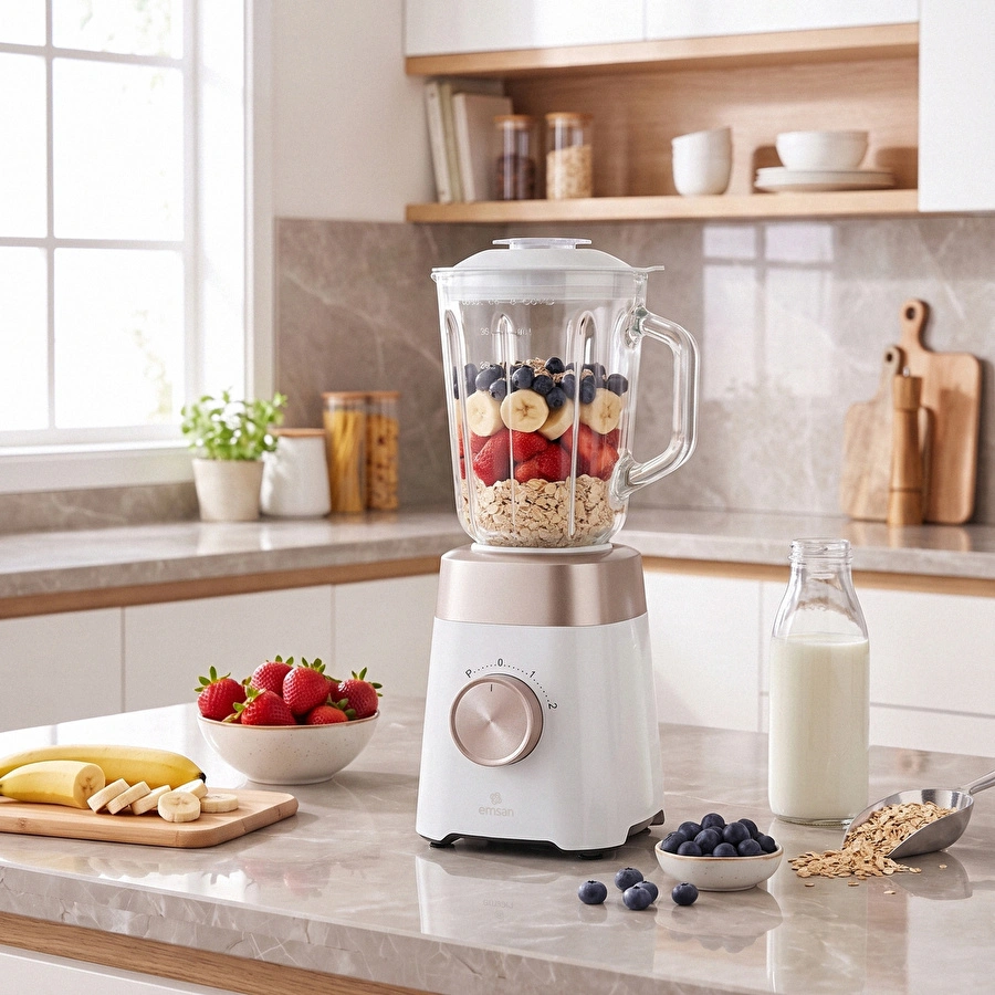 Emsan Multiblend Smoothie Blender Cream 1000W