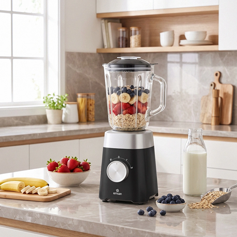 Emsan Multiblend Smoothie Blender Black 1000W