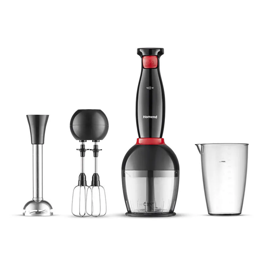 Homend Handmaid 1967H Blender Set Siyah Kırmızı