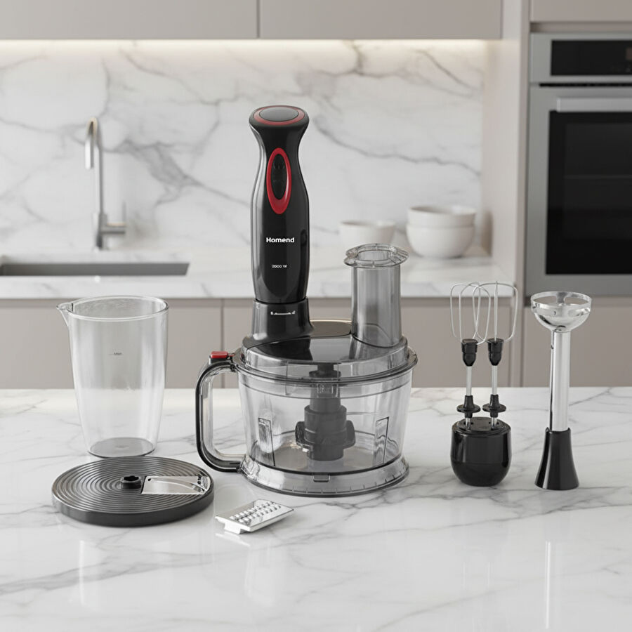 Homend Functionall 2851H Mutfak Robotu Siyah Kırmızı