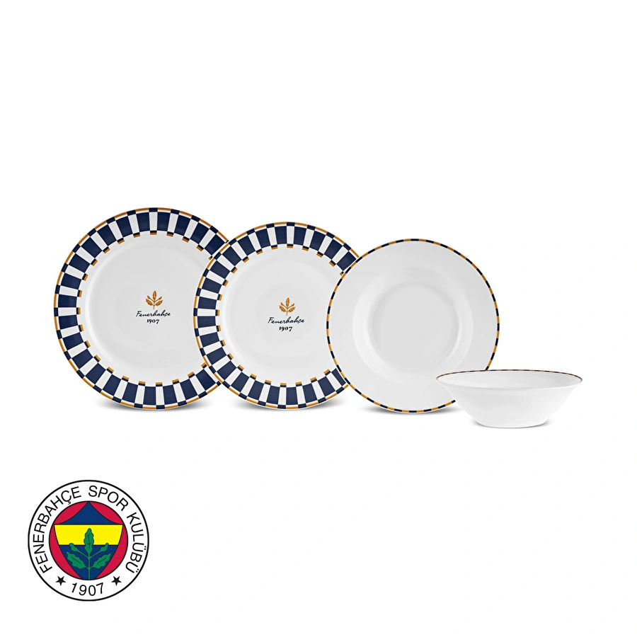 Karaca x Fenerbahçe Lisanslı Forever Bone 24 Parça 6 Kişilik Yemek Takımı