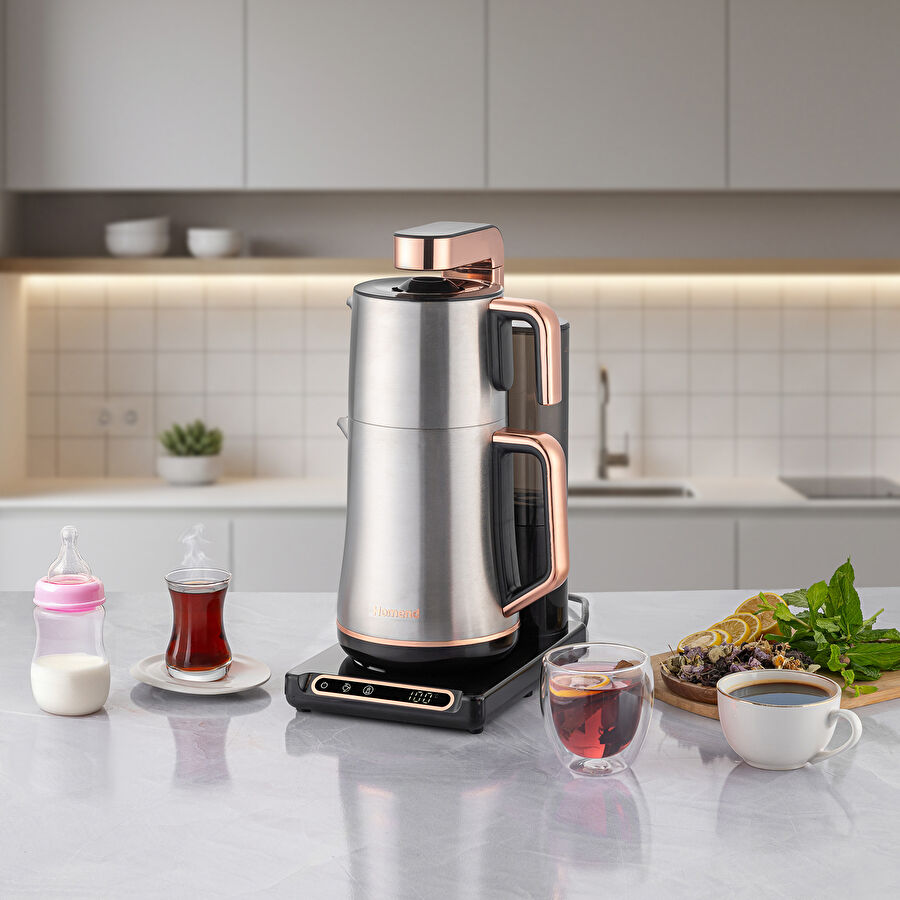Homend Teabot 1785H Konuşan Otomatik Çay Makinesi Bakır