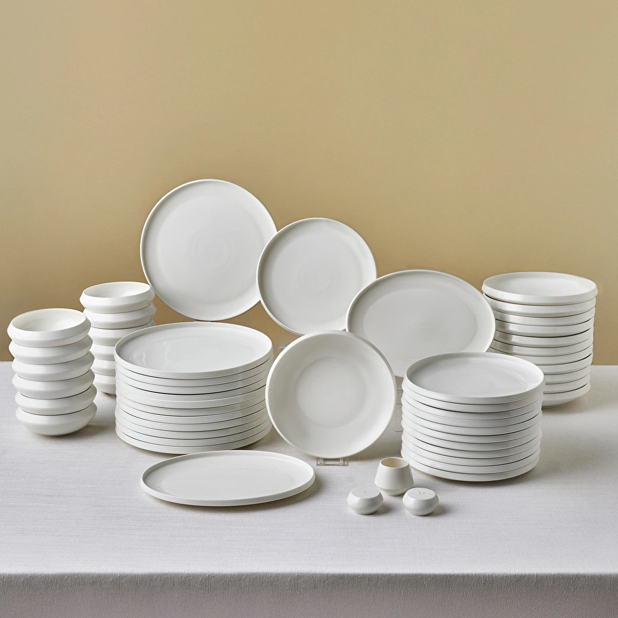 Karaca Stream Bone Aris White 53 Parça 12 Kişilik Yemek Takımı