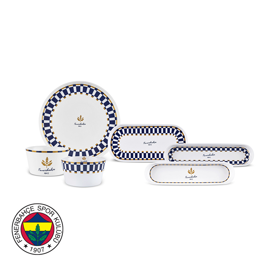 Karaca x Fenerbahçe Lisanslı Forever Bone 14 Parça 6 Kişilik Kahvaltı Takımı