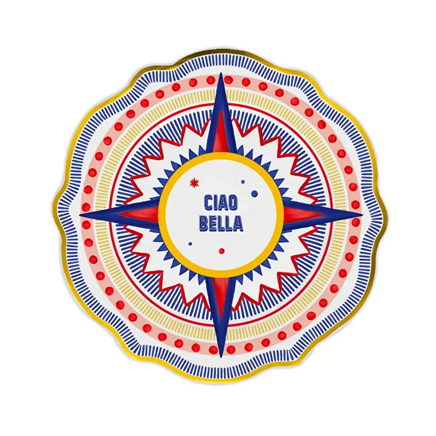 Baci Milano Dolce Vita 6'lı Ciao Bella Yemek Tabağı 27 cm Porselen