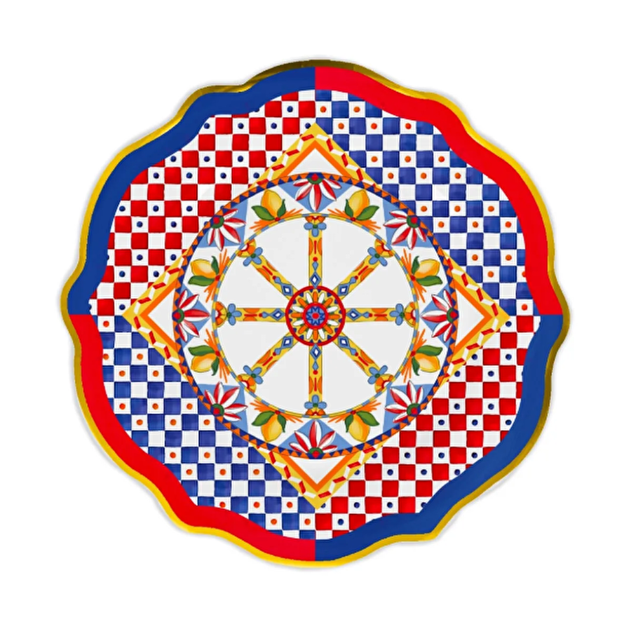 Baci Milano Dolce Vita 6'lı Wheel Yemek Tabağı 27 cm Porselen