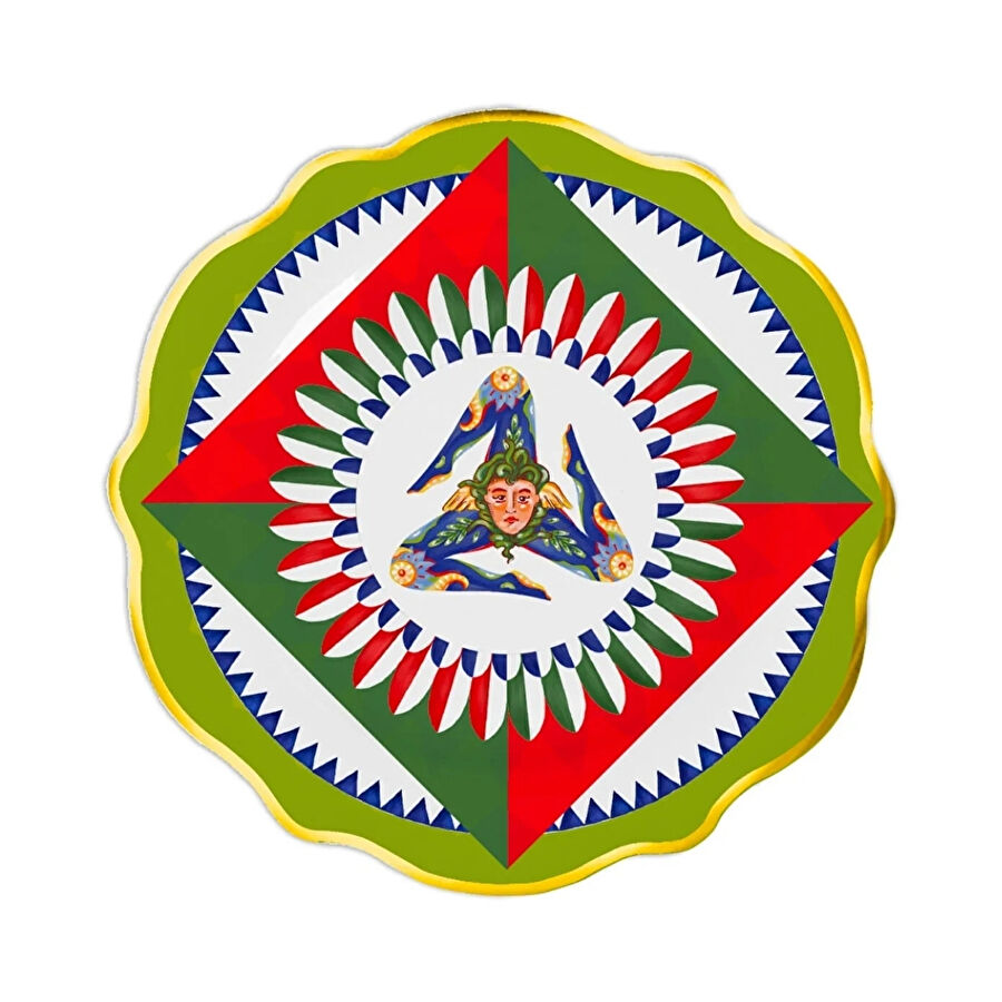 Baci Milano Dolce Vita 6'lı Trinacria Pasta Tabağı 21 cm Porselen