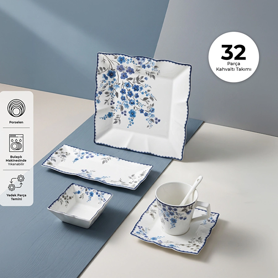 Emsan Azur Porselen 32 Parça 6 Kişilik Kahvaltı Takımı