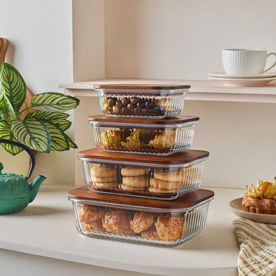 Karaca Massi Acacia 4 Parça Saklama Kabı Seti