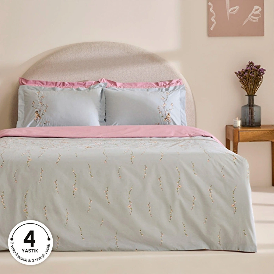 Karaca Home Tarin %100 Pamuk Çift Kişilik Nevresim Takımı Mint