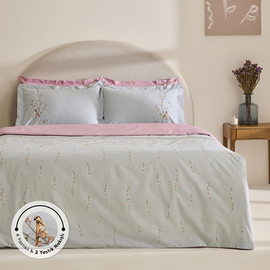 Karaca Home Tarin %100 Pamuk Çift Kişilik Nevresim Takımı Mint