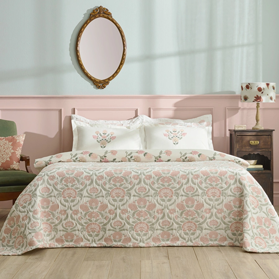 Karaca Home Raveni Düet Nevresim Yatak Örtüsü Seti