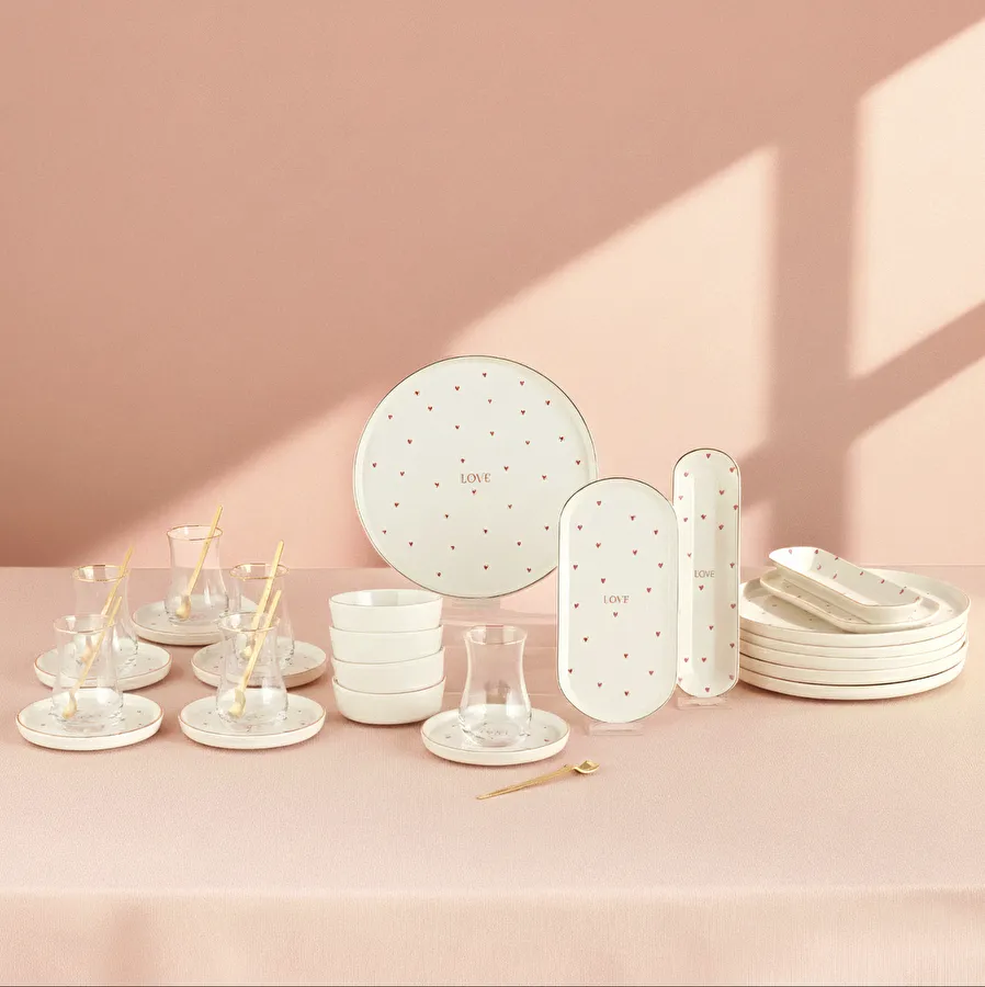 Emsan Lovin 32 Parça 6 Kişilik Kahvaltı Takımı Gold