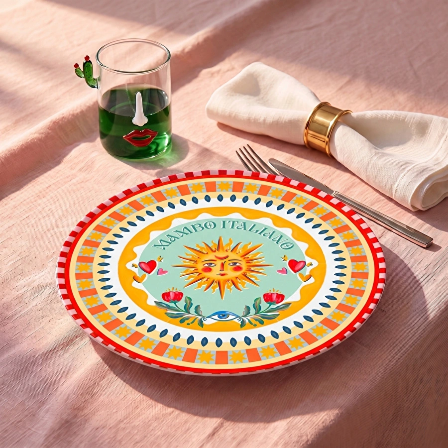 Baci Milano Dolce Far Niente Güneş Desenli Emaye Supla Ø 33 cm