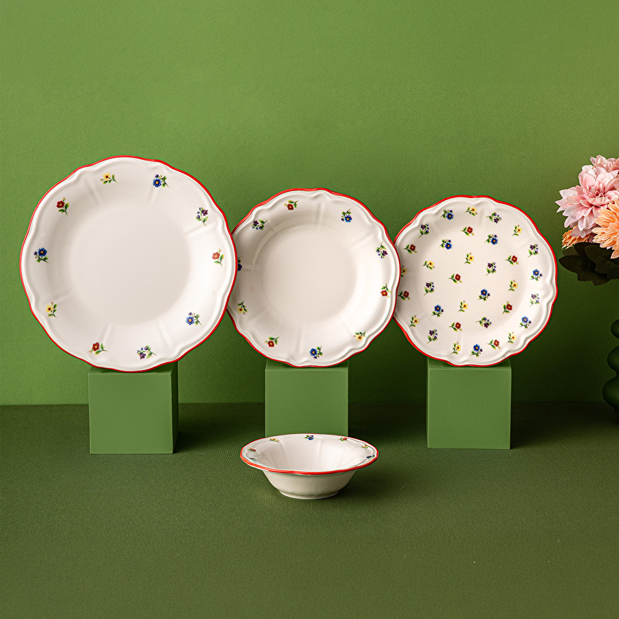 Emsan Bahar Porselen 24 Parça 6 Kişilik Yemek Takımı