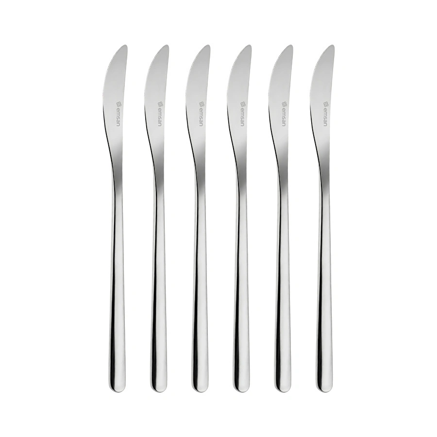 Emsan Bead 6'lı Tatlı Bıçağı Seti Platin