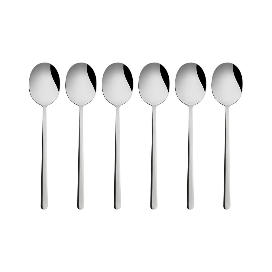 Emsan Bead 6'lı Tatlı Kaşığı Seti Platin