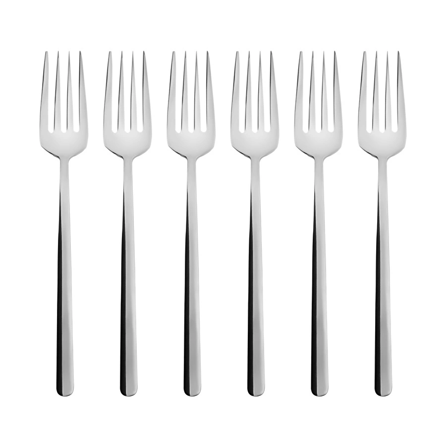 Emsan Bead 6'lı Tatlı Çatalı Seti Platin