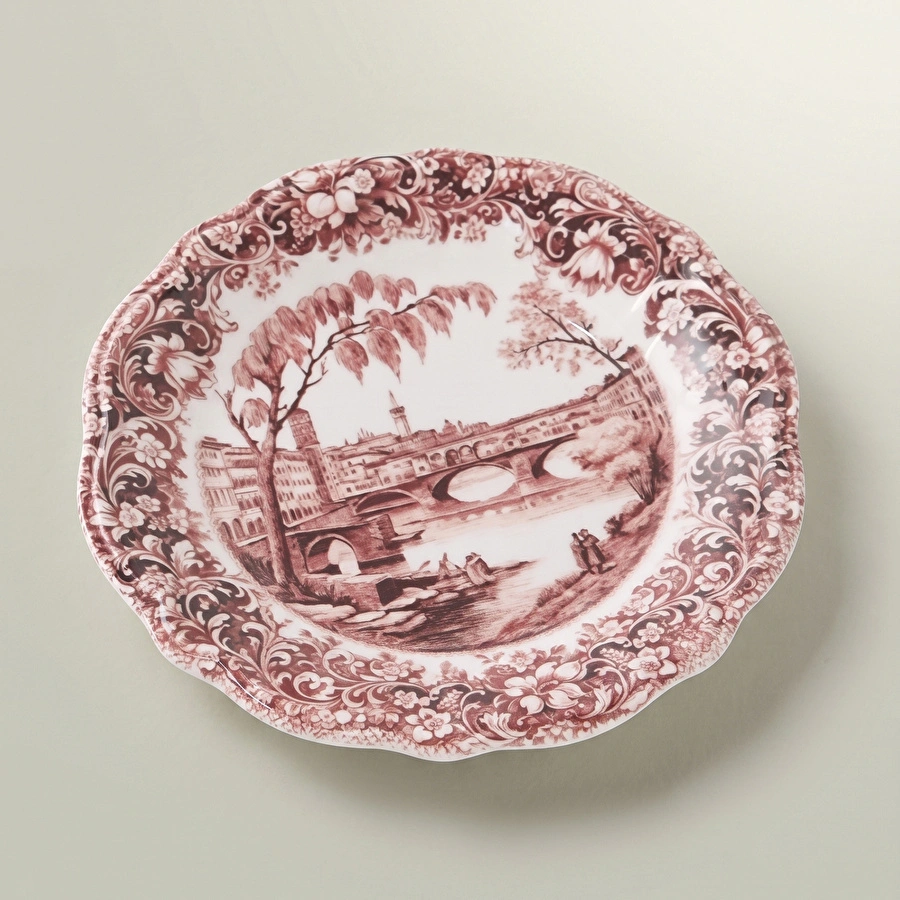 Emsan Floransa Pasta Tabağı 21 cm Bordo