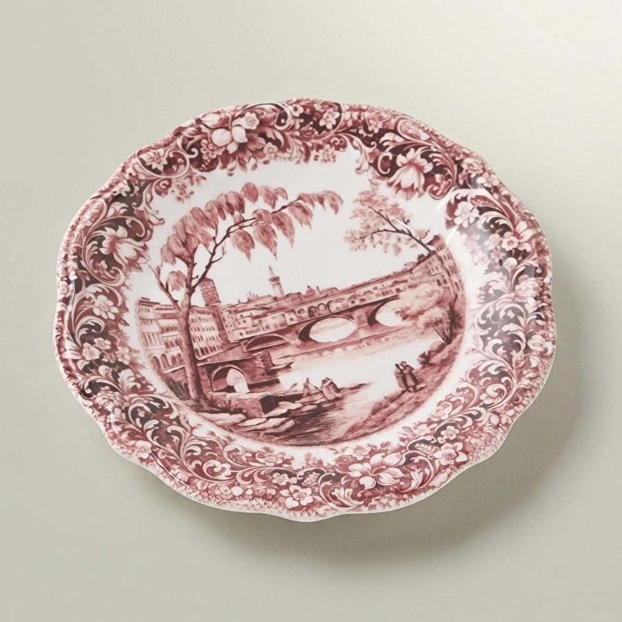 Emsan Floransa Servis Tabağı 26 cm Bordo