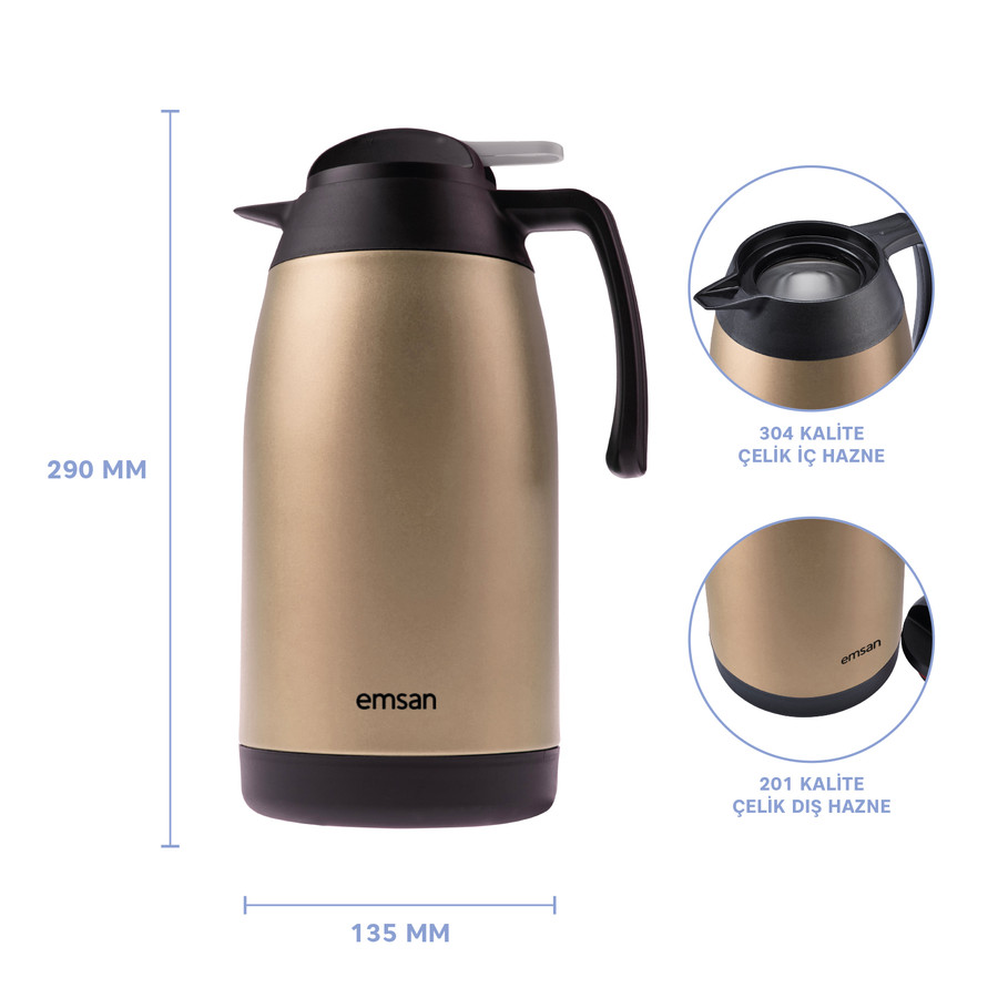 Emsan New Vega Termos Golden Pink 2,1 Litre