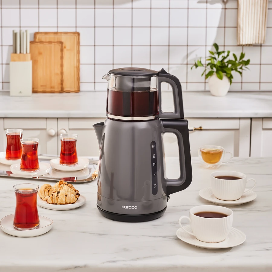 Karaca Mega Tea 1501 35 Çay Bardağı Kapasiteli Çay Makinesi Space Gray