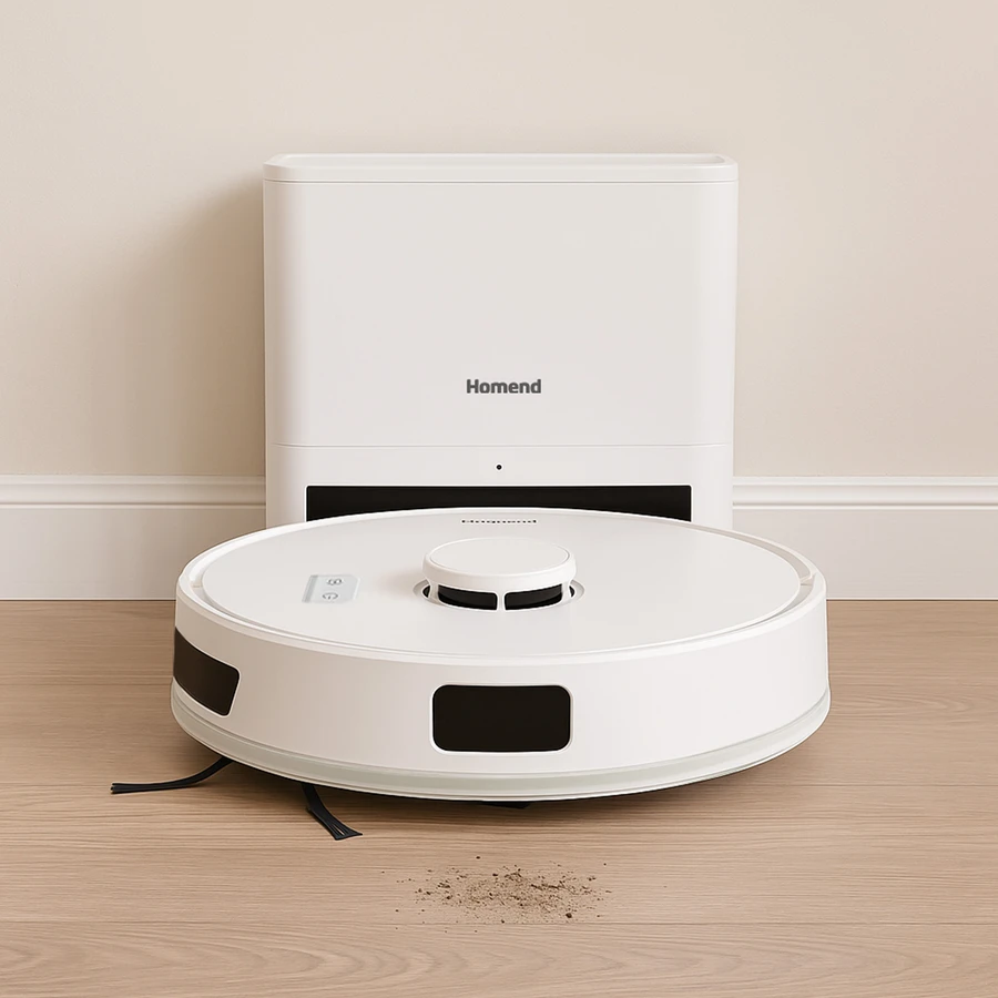 Homend Alex Laser Power 1289H Otomatik Boşaltım Sistemli Yeni Nesil Moplu 5 KPA Robot Süpürge Beyaz