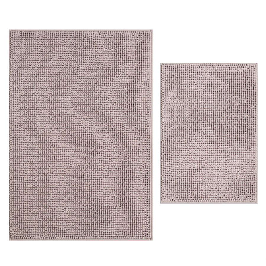 Kaşmir Home Soft Makarna Banyo Paspas Seti Bej 60x90 cm-40x60 cm 
