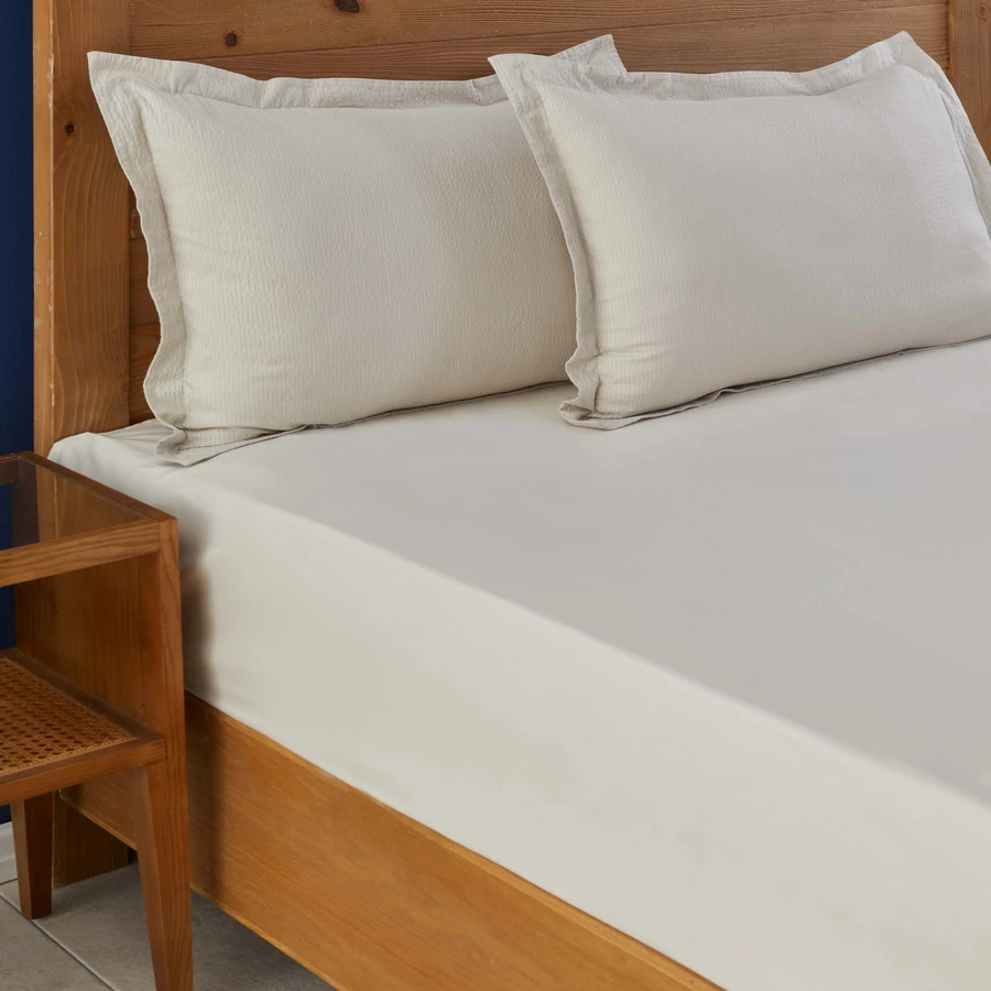 Nautica Home Bej %100 Pamuk Tek Kişilik Fitted/Lastikli Çarşaf