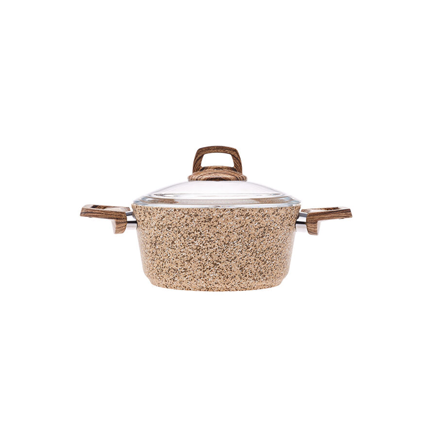 Karaca Biogranit Wood Silver Tencere 20 Cm Kahverengi