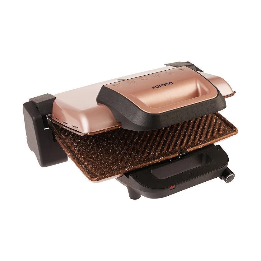 Karaca Rosegold Granit Izgara ve Tost Makinesi 1800w 6 Dilim Kapasiteli