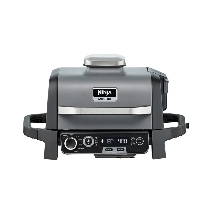 Ninja Woodfire Elektrikli Barbekü Grill ve Smoker Gri Siyah