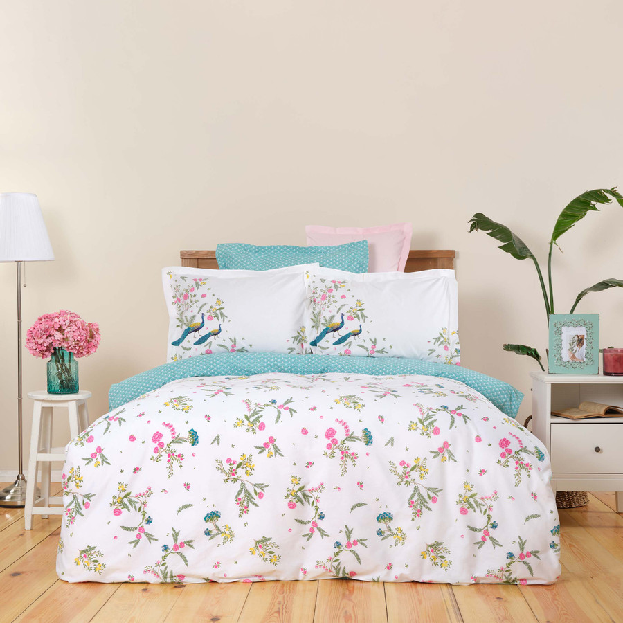 Karaca Home Dina Yeşil %100 Pamuk Tek Kişilik Nevresim Takımı