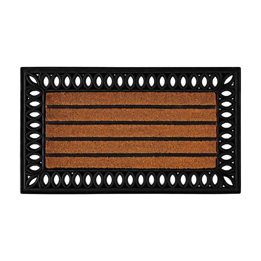 Kaşmir Halı Kauçuk Çerçeveli Çizgili Coco Paspas 45x75 cm