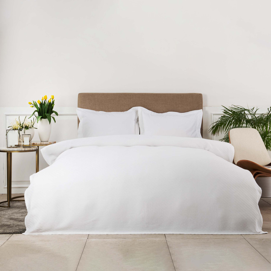 Karaca Home Freya White Collection Pamuk Çift Kişilik Pike Beyaz