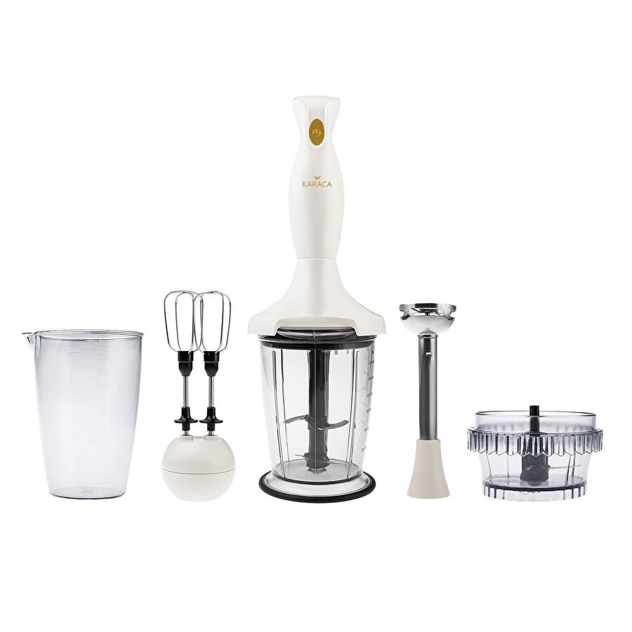 Karaca Maxi Mix 3 in 1 Mutfak Robotu Retro Krem
