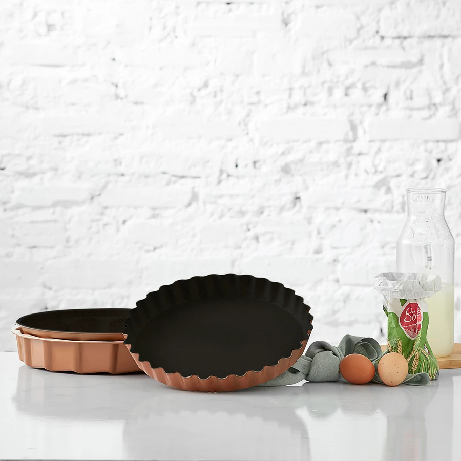KARACA COPPER 28 CM DALGALI KEK KALIBI