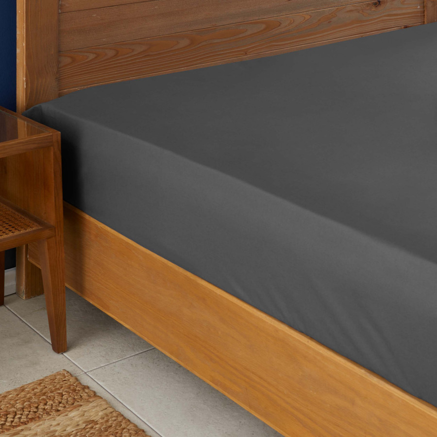 Nautica Home Antrasit %100 Pamuk Tek Kişilik Fitted/Lastikli Çarşaf