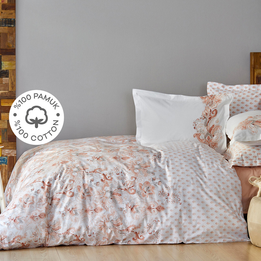 Karaca Home Charlina Somon %100 Pamuk King Size Nevresim Takımı