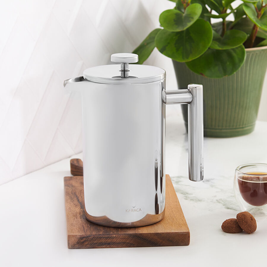 Karaca Çift Cidarlı Metal French Press 1000 ml