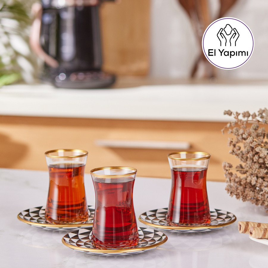 Karaca Black Gold 6lı Çay Seti