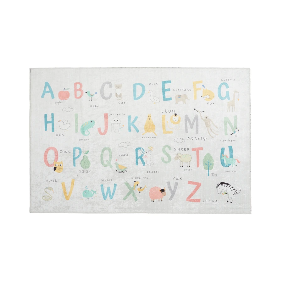 Kaşmir Halı Dekoratif Art Çocuk/Genç Alphabet 80x150 cm