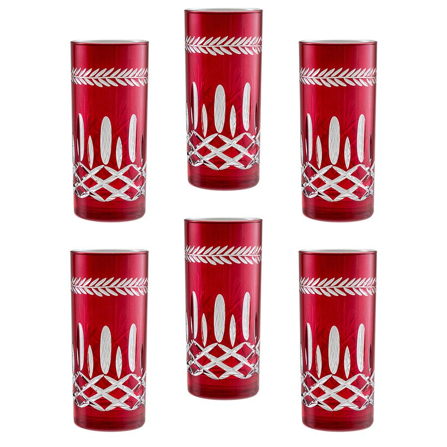 Jumbo Double Face 6 Parça Meşrubat Bardağı Kırmızı