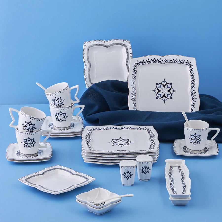 Karaca New Blau Porselen 32 Parça 6 Kişilik Kahvaltı/Servis Takımı