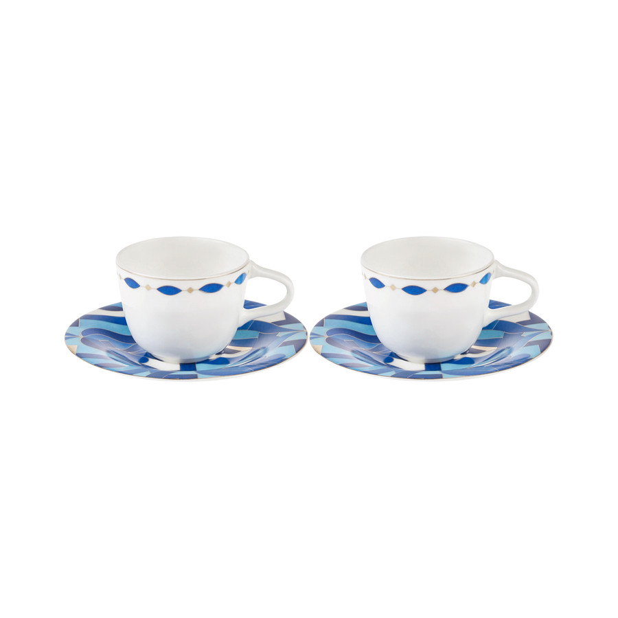 Karaca Fine Pearl Azur 2 Kişilik Kahve Fincan Takımı 100 ml