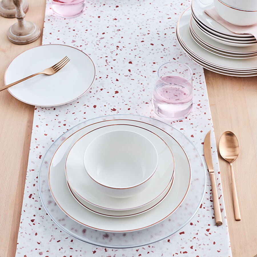 Karaca Leon Rose Gold 24 Parça 6 Kişilik Porselen Yemek Takımı