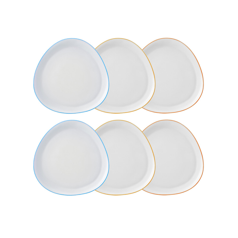 Karaca Sky Renkli Rimli 6 Kişilik 18 cm Pasta Takımı