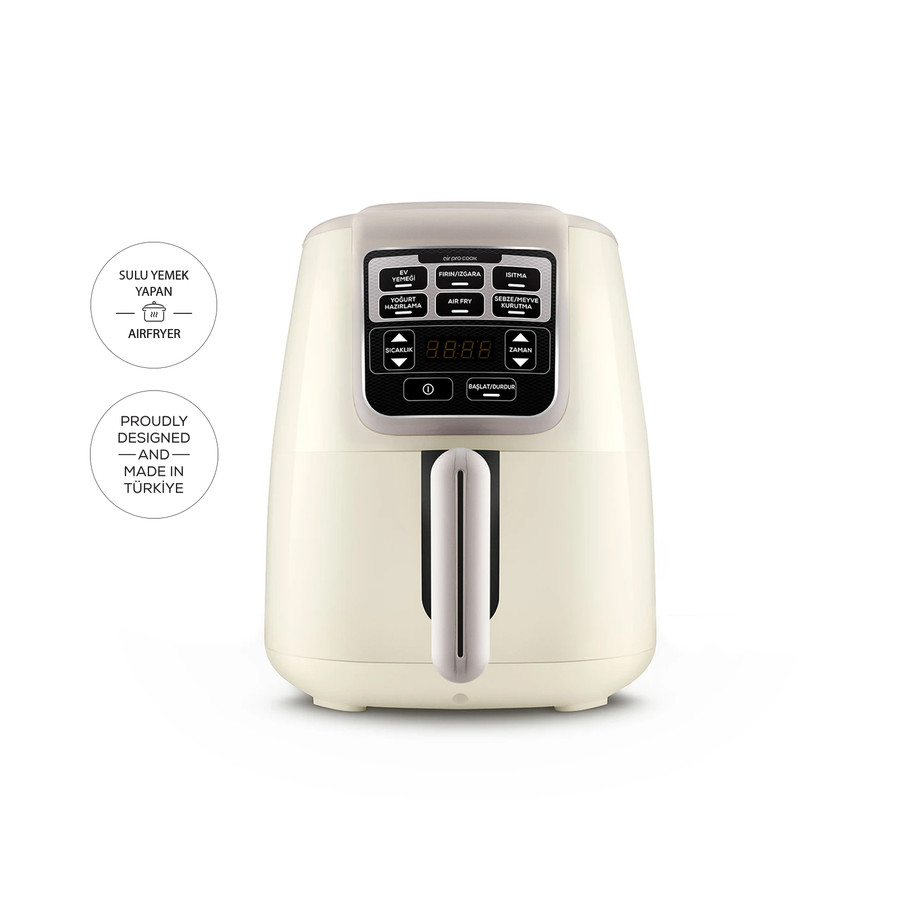 Karaca Air Pro Cook XL 2 in 1 Konuşan Airfryer Iconic Beige